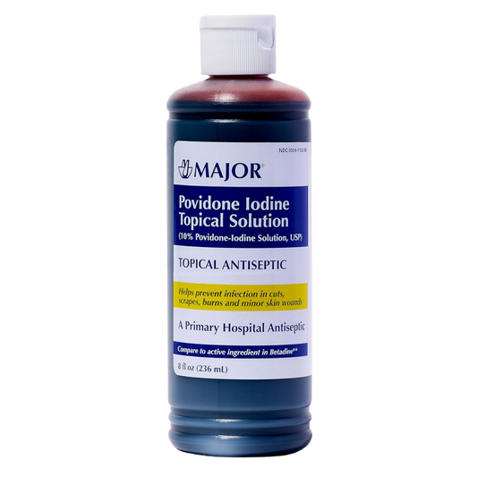 Major Povidone Iodine Topical Antiseptic Solution 8 fl oz / 236ml