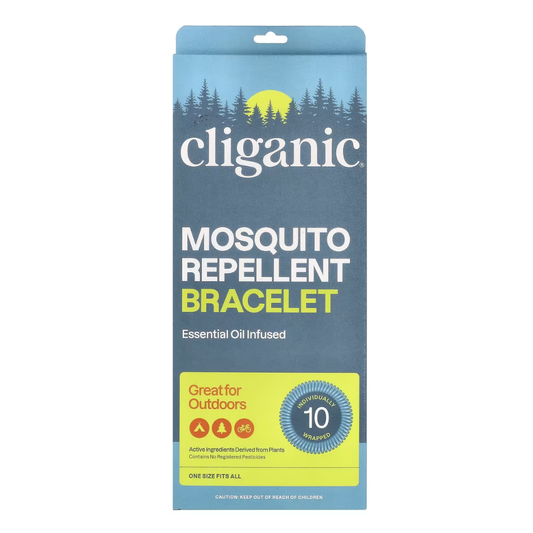 Cliganic Mosquito Repellent Bracelet Essential Oil Infused One Size Fits All, Individually 10 Wrapped