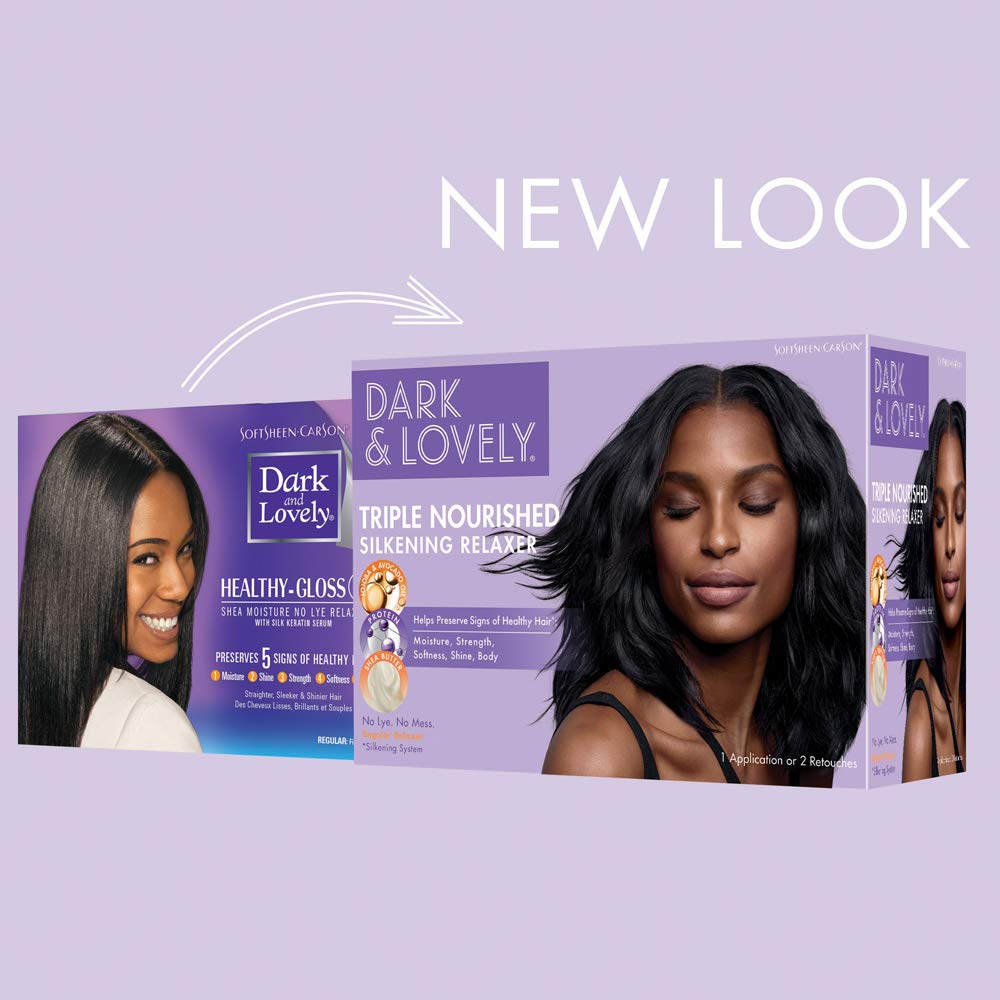 SoftSheen Carson Dark and Lovely Healthy-Gloss 5 Shea Moisture No-Lye Relaxer, Regular (NO BOX)