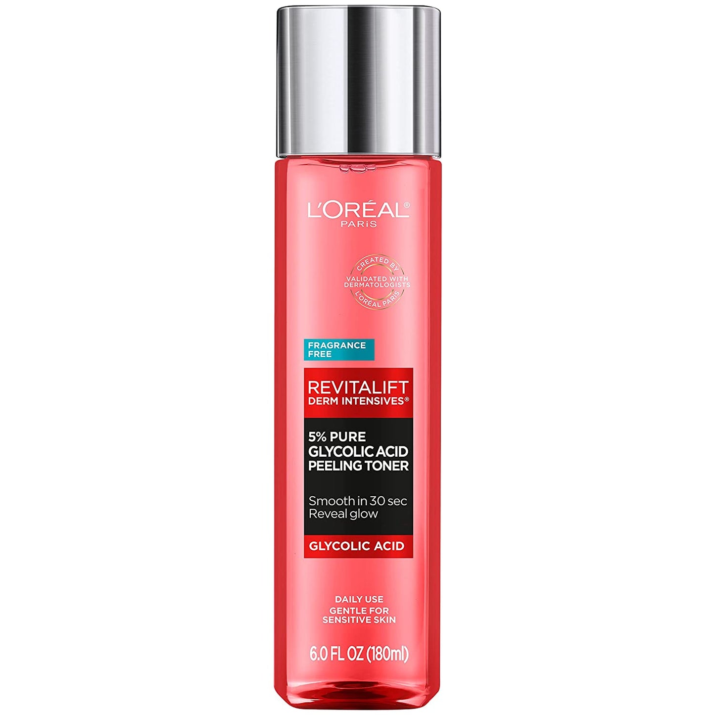 L'Oreal Paris Revitalift Derm Intensives 5% Pure Glycolic Acid Peeling Toner, 6 oz / 180 ml