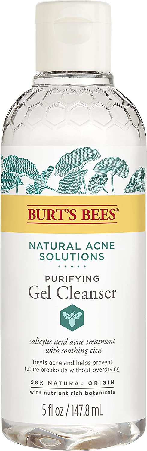 Burt's Bees Natural Acne Solutions Purifying Gel Cleanser, Face Wash for Oily Skin, 5 Oz (Package May Vary)