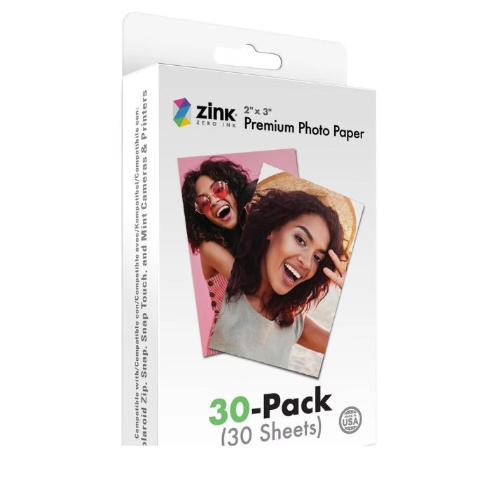 Zink Photo Paper 2x3 (30 Pack), Compatible with Snap Touch, Zip & Mint Cameras