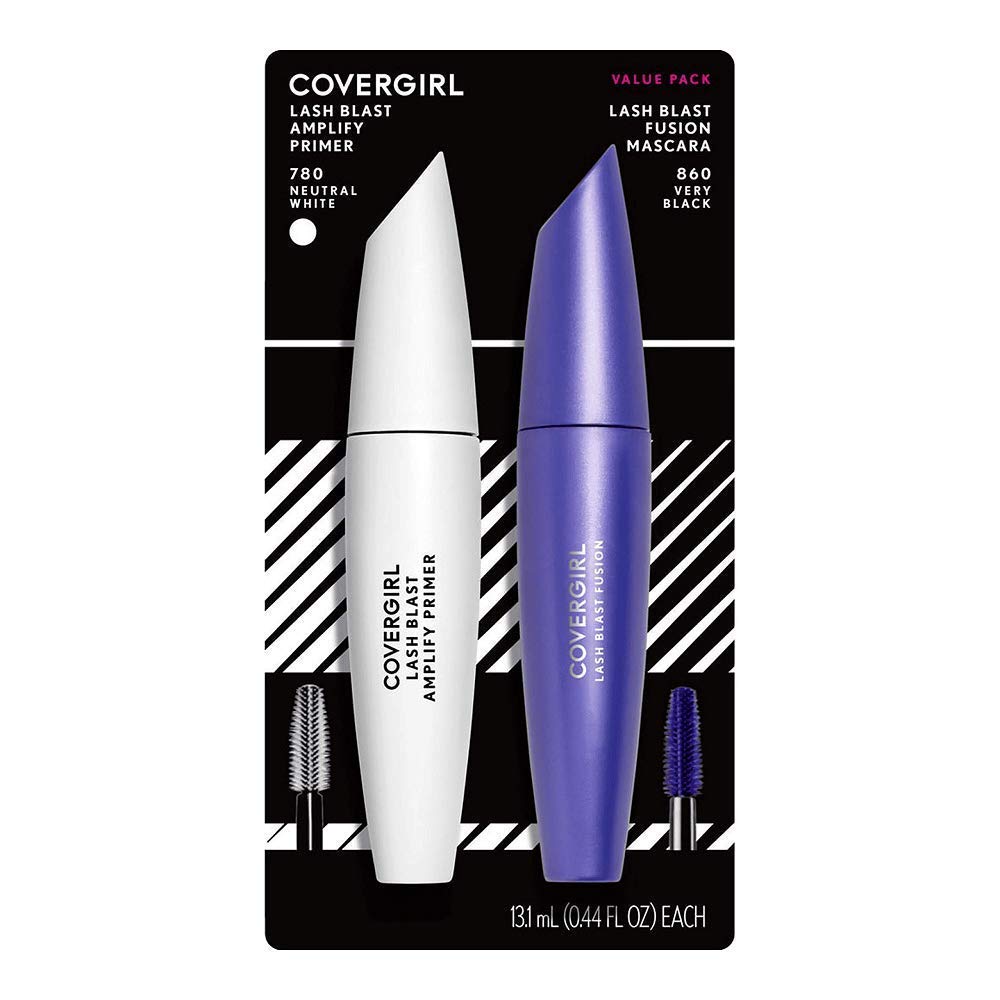 Covergirl Lash Blast Amplify Primer 780 Neutral White and Fusion Mascara 860 Very Black Value Pack, 13.1 ml / 0.44 fl. oz.