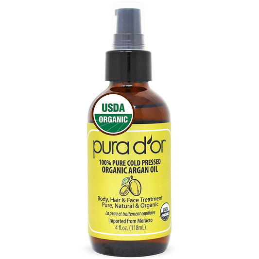 PURA D'OR 100% Pure Organic Morrocan Argan Oil 4 fl.oz