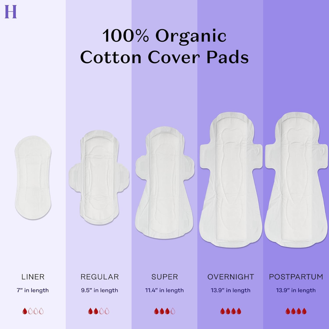The Honey Pot Company Plant-Derived Feminine Care Cooling Herbs 100% Organic Cotton Cover Pantiliners 30 Count