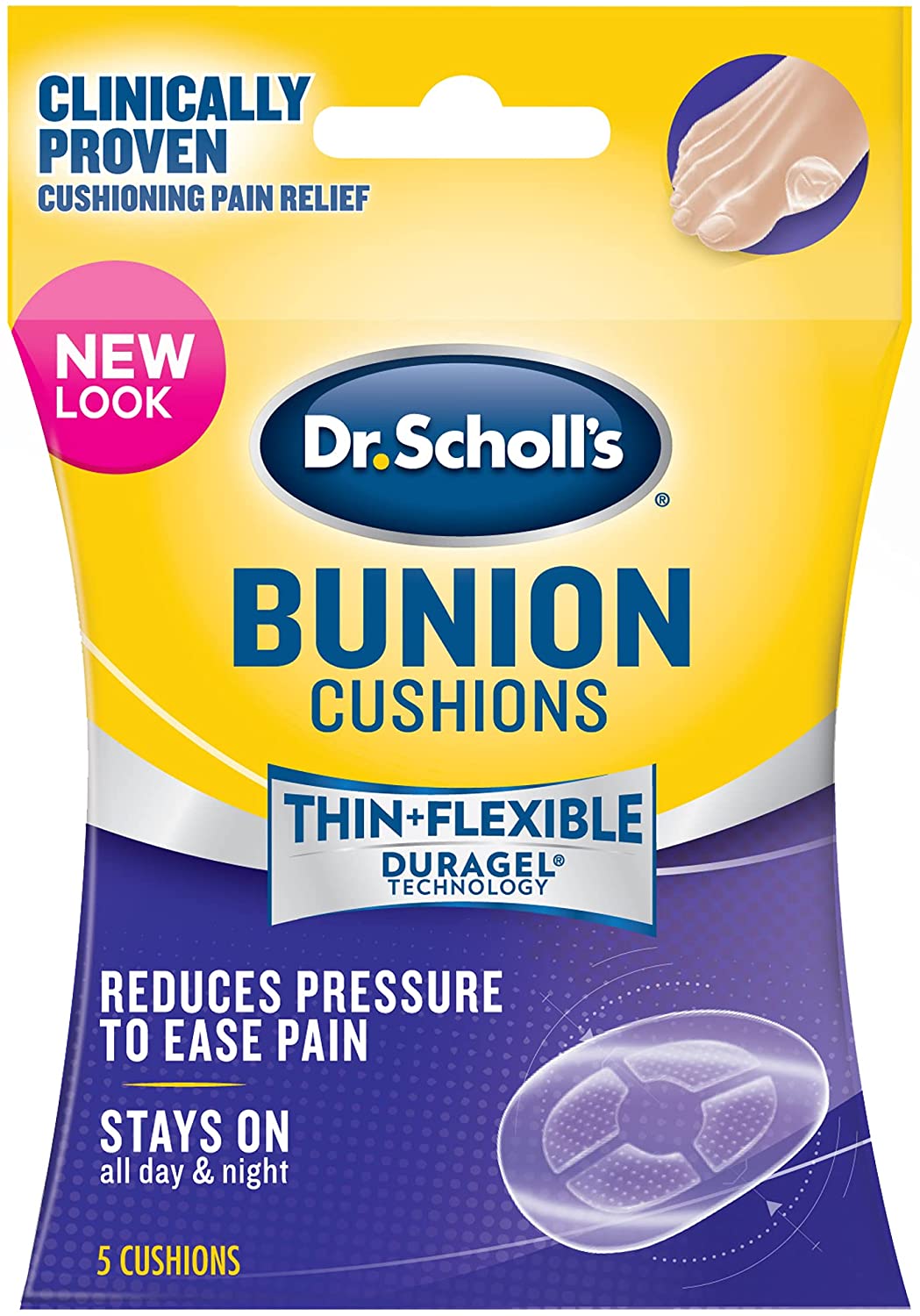 Dr. Scholl's Bunion Cushions with Duragel Technology, 5 Count