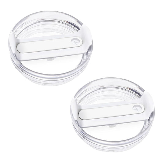 Fabenyok Lid Replacement for Stanley Tumbler Cup Clear-White 40 oz., 2 Pcs
