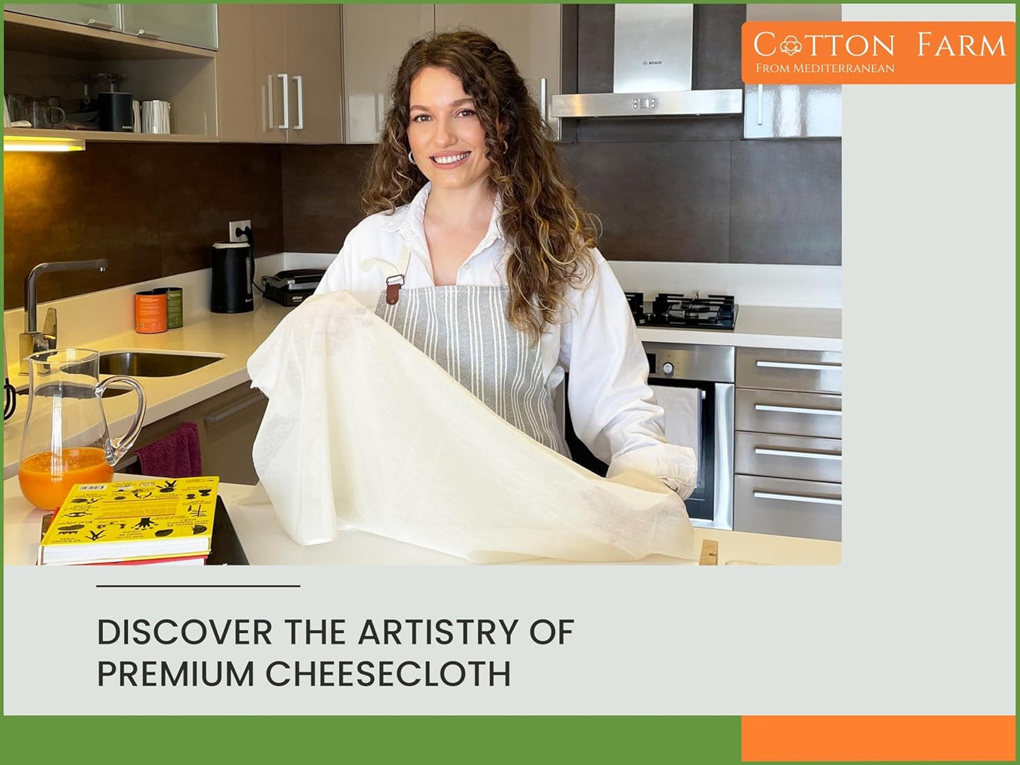 Cotton Farm Cheese Cloth Grade 100 Straining 100% Unbleached Cotton, 36 X 36 Inches