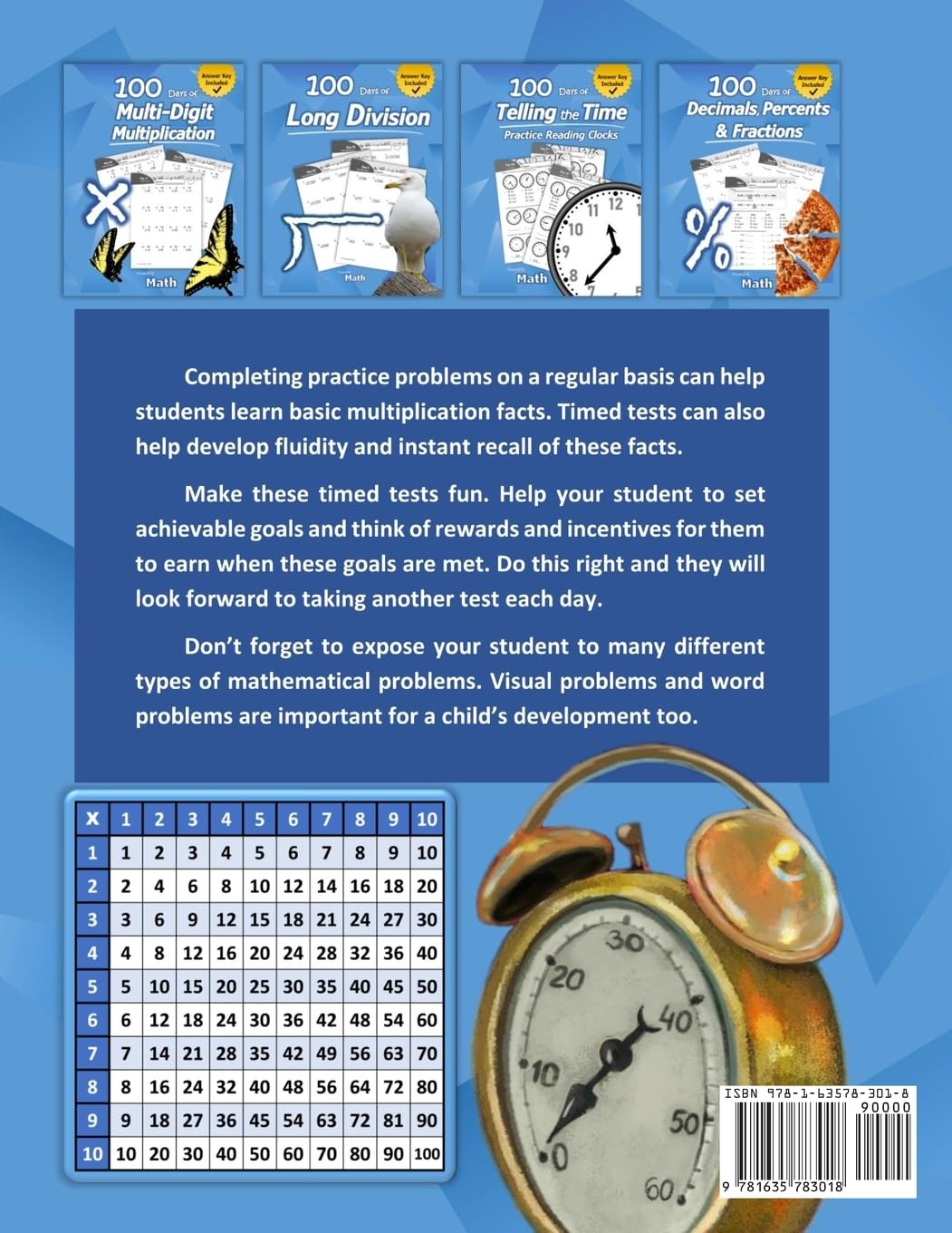 Humble Math 100 Days of Timed Tests Multiplication Problems Grades 3-5