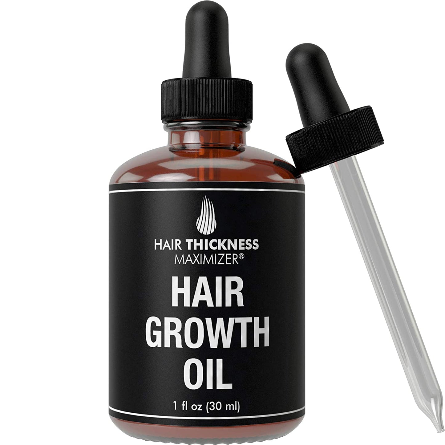 Hair Thickness Maximizer Hair Growth Oil with Organic Wild Black Castor Oil, Jojoba, Argan Oil, 1 fl.oz / 30ml