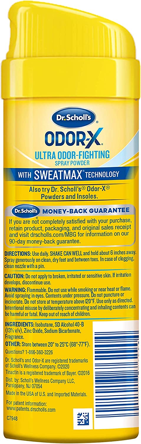 Dr. Scholl's Odor-X Ultra Odor-Fighting Foot Spray Powder All-Day Odor Protection - 133g