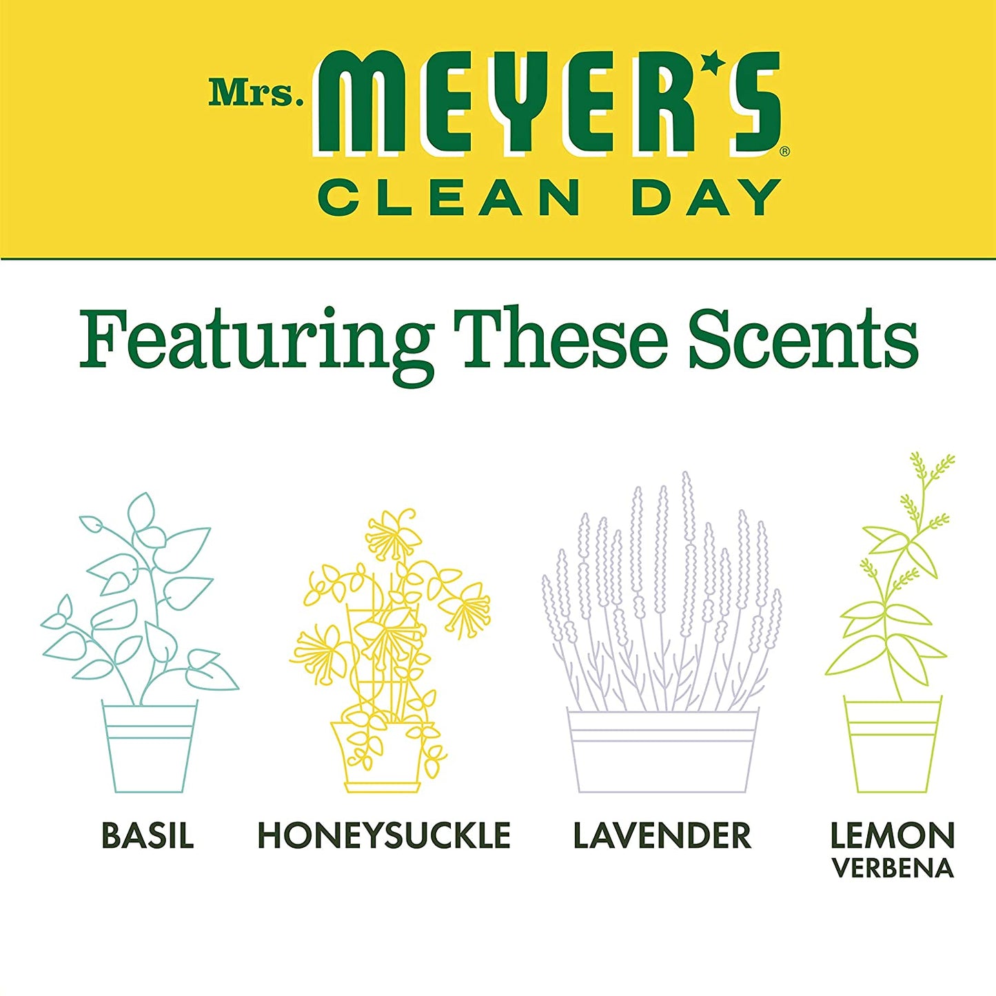 Mrs. Meyer's Clean Day Liquid Hand Soap made with Olive Oil & Aloe Vera Honeysuckle Scent, 12.5 fl.oz / 370ml