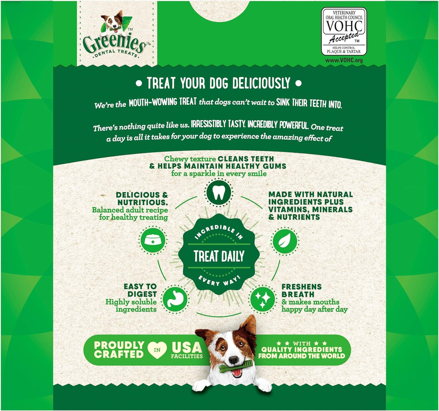 Greenies Dental Treats Original Regular Dog Treats (25-50 LB Dogs), 1.02 kg / 2.2 lb