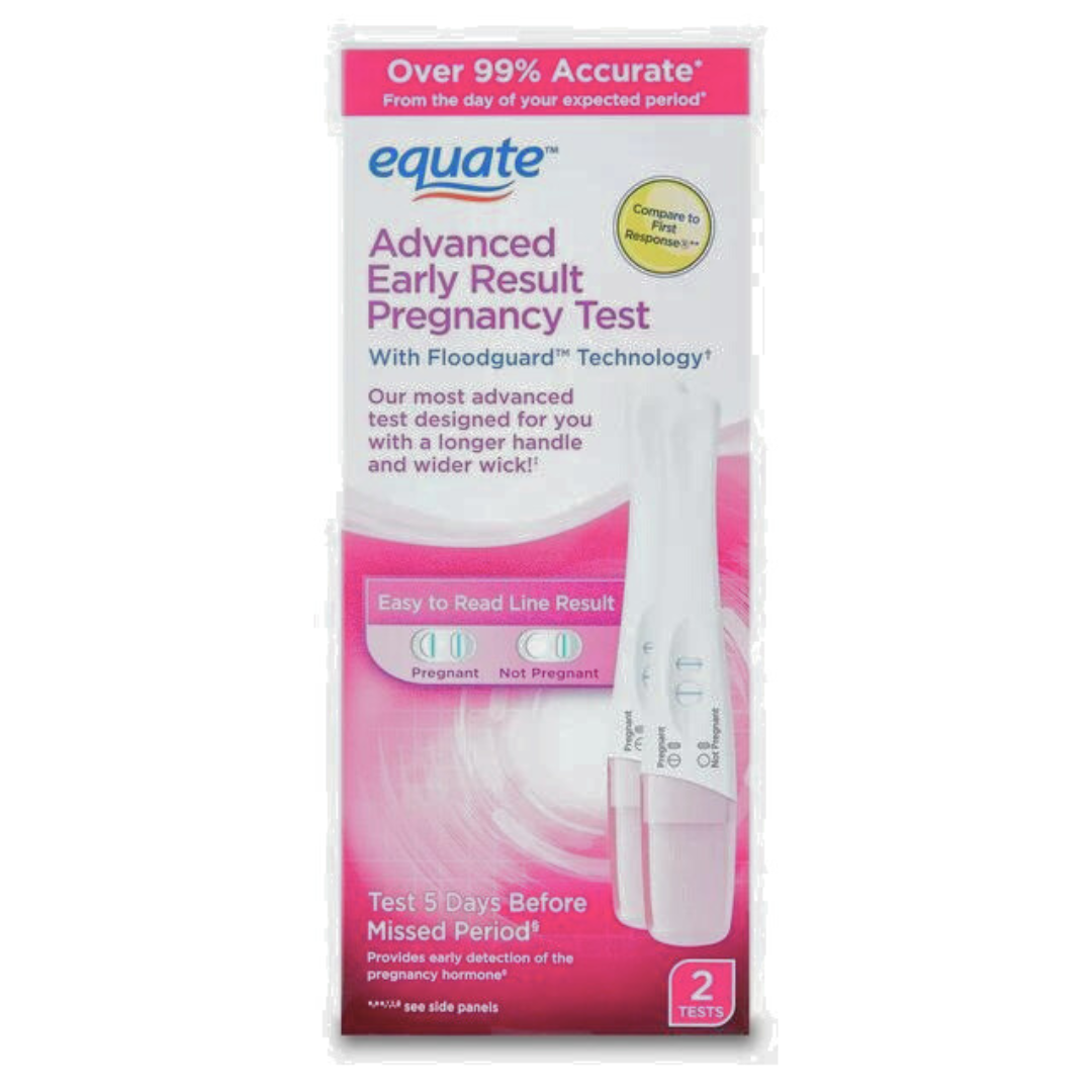 Equate Advanced Early Result Pregnancy Test with Floodguard 2 Tests