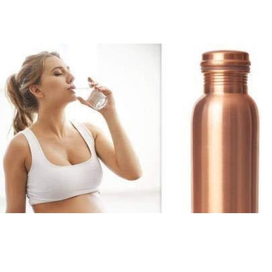 Rajrang Pure Copper Water Bottle with Ayurvedic Benefits, Leak Proof Design Vessel, 34 oz. / 1000ml