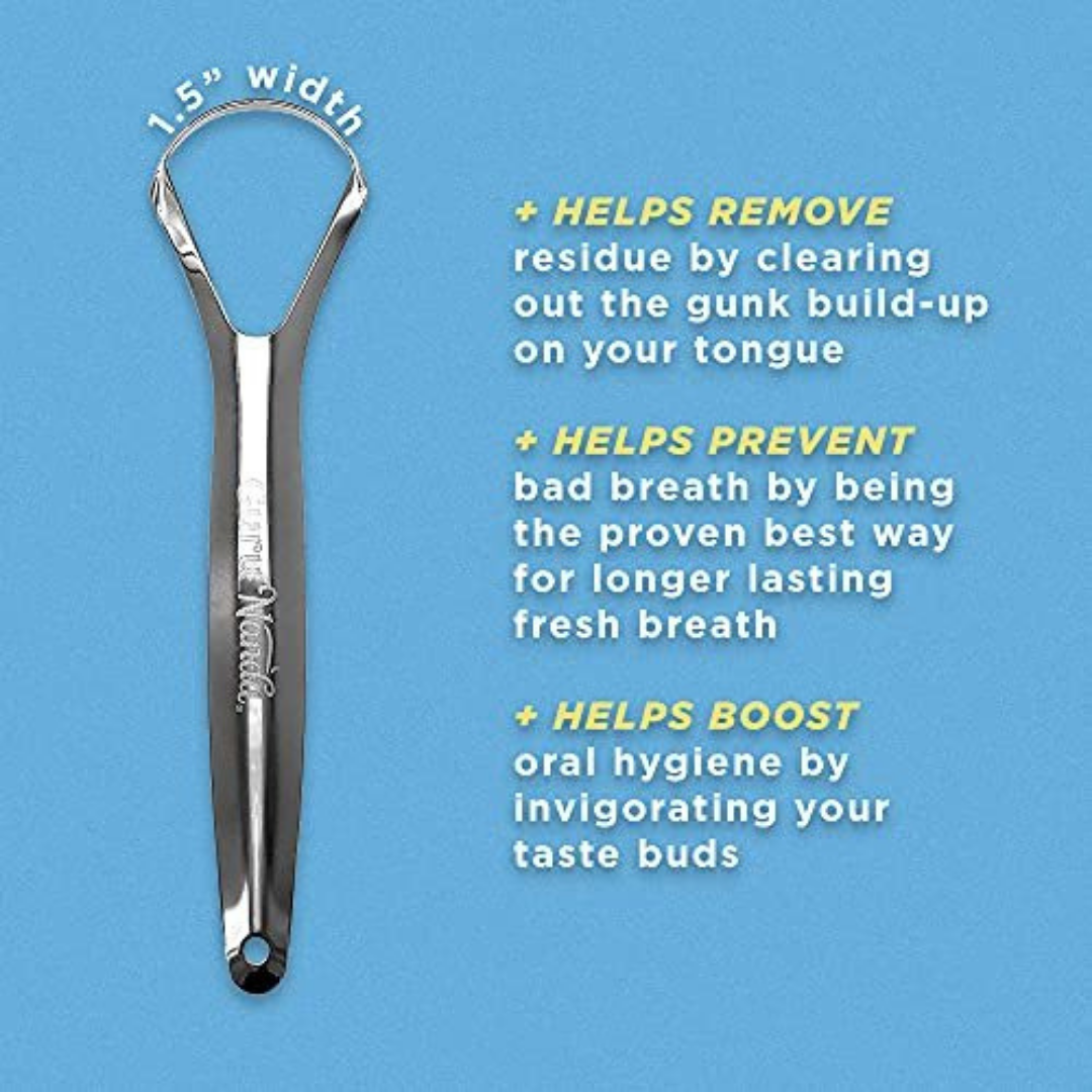 Guru Nanda Stainless Steel Tongue Scrapers (2 Pack)