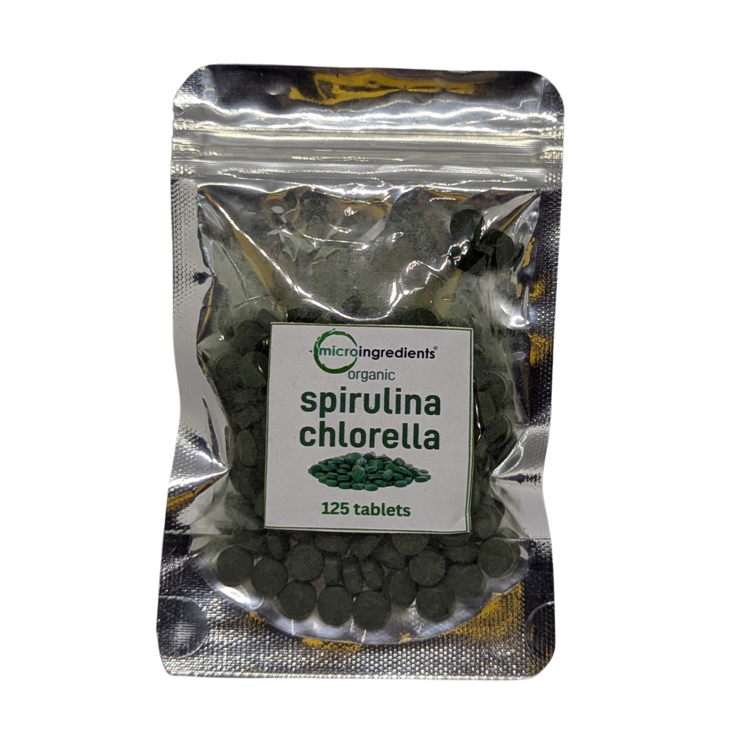 Trial Size MicroIngredients Organic Spirulina Chlorella 50/50 Tablet Mix, 125 Tablets
