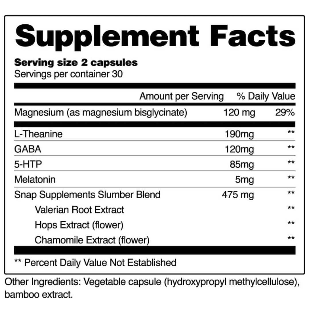 Snap Sleep Complex with Melatonin Dietary Supplement 60 Capsules