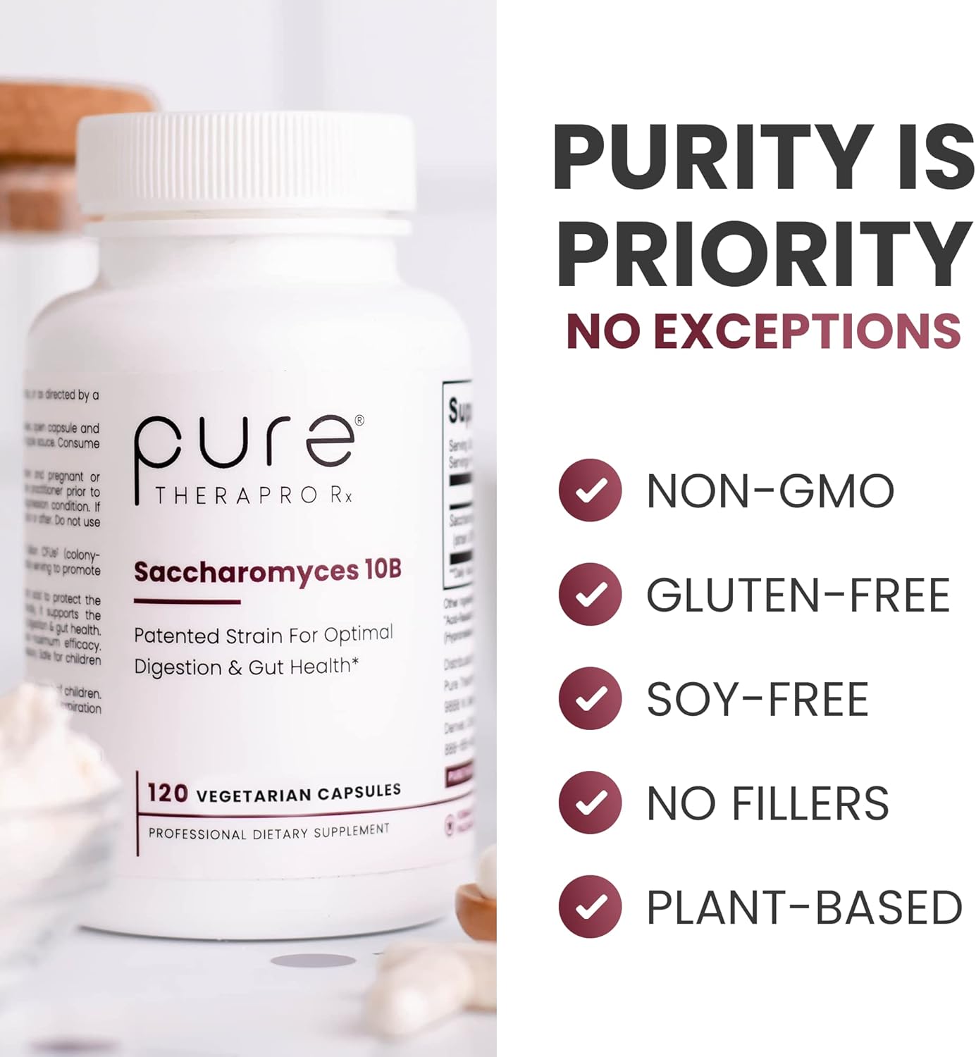 Pure Therapro Sccharomyces 10B Supplement 120 Vegetarian Capsules