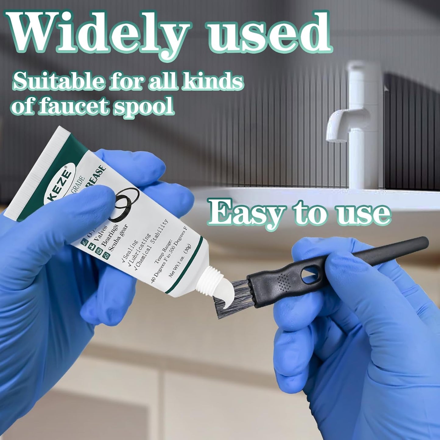 Keze Food Grade And Muli Purpose Silicone Grease With Brush, 1oz / 30g