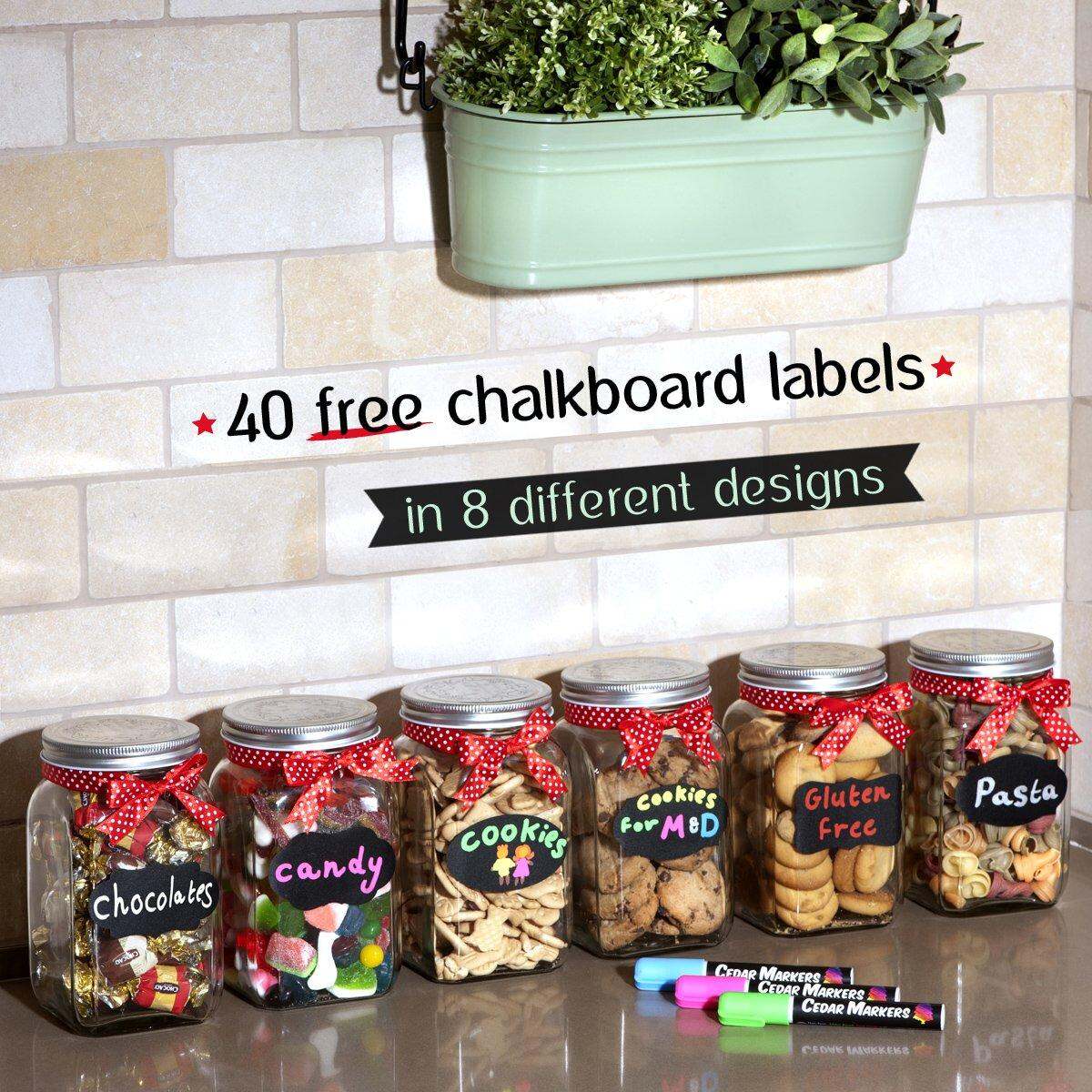 Cedar Markers Liquid Chalk Markers 12 count with Free 40 Chalkboard Labels