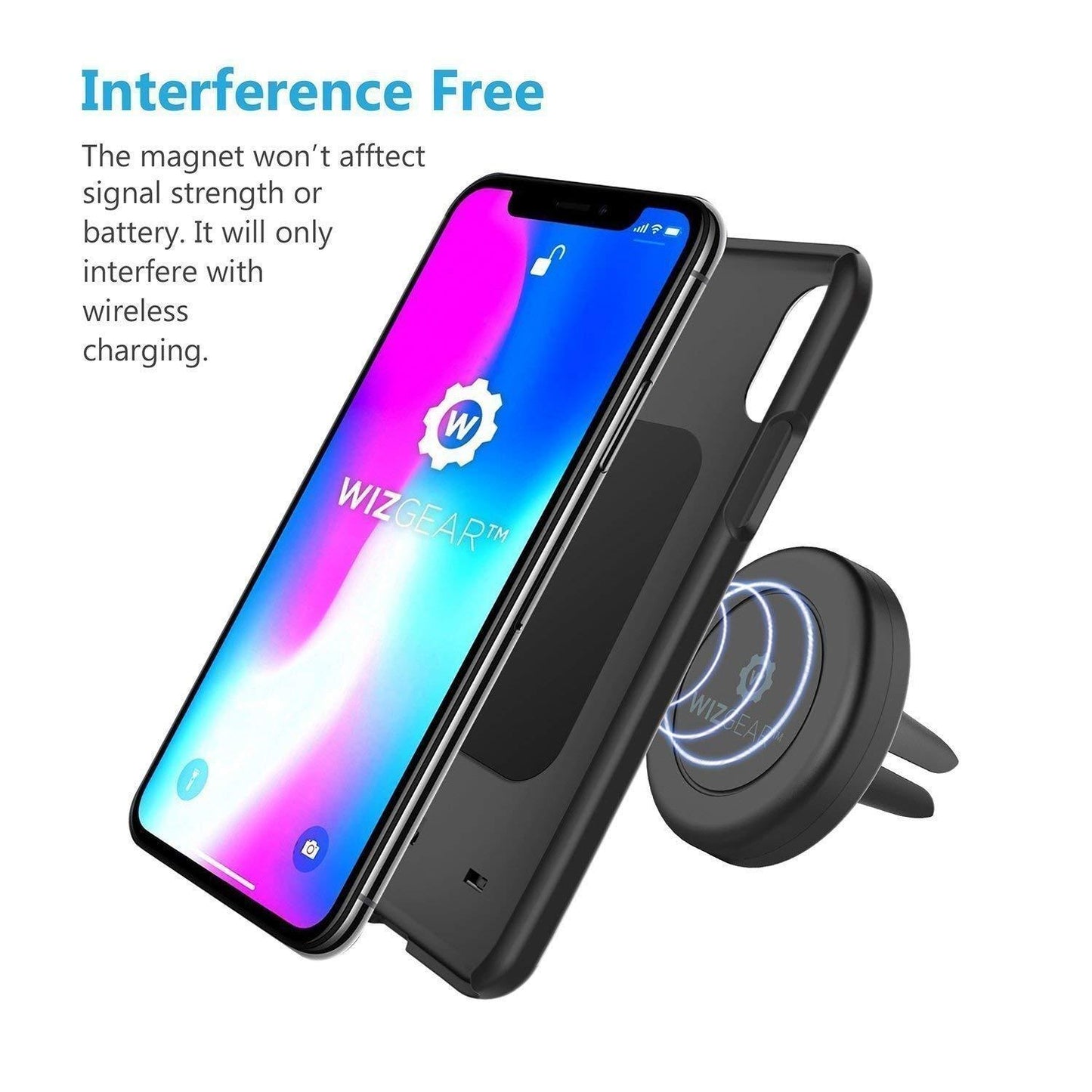 WizGear Magnetic Cart Mount in Any Vent, Universal (2 Pack with 4 Plates)