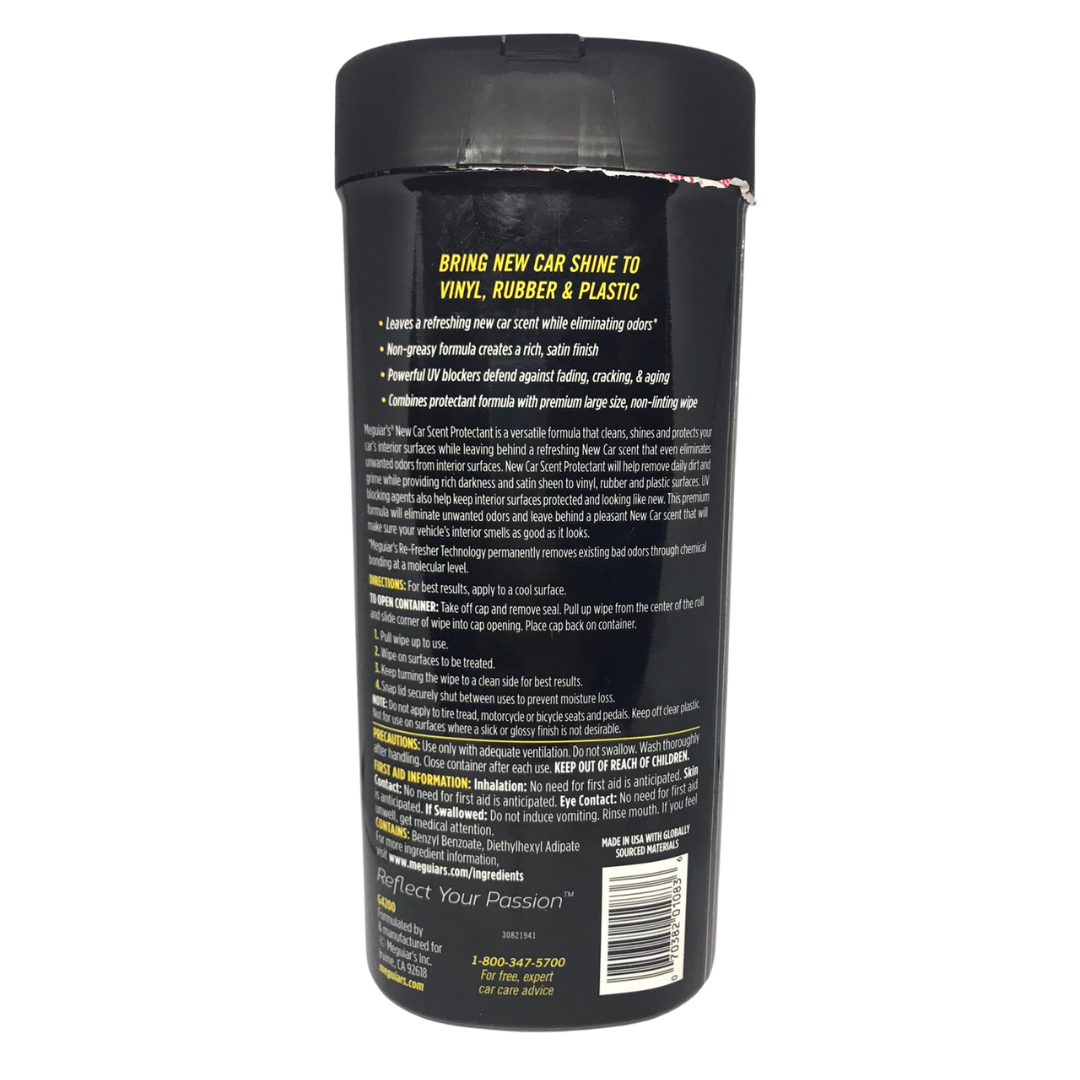 Meguiar's New Car Scent Protectant Wipes Satin Finish Type - 30 Premium Wipes / 7inch x 7.25inch