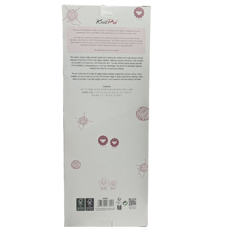 KnitPro Dreamz Deluxe Single Pointed Needle Set, 25 cm - (200645)