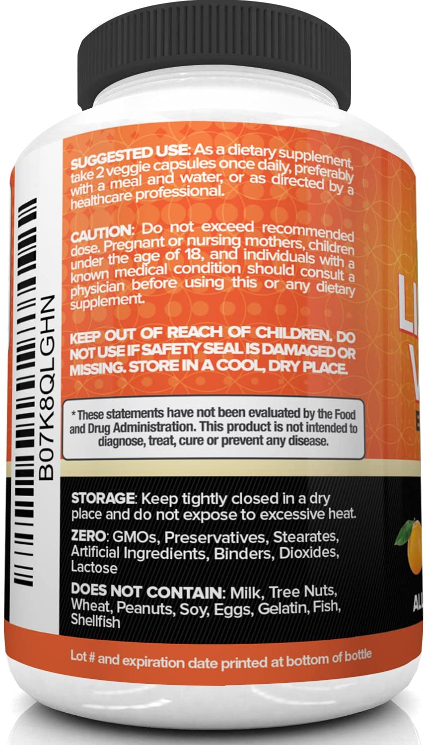 Nutrivein Liposomal Vitamin C 1650mg, 180 Vegetable Capsules