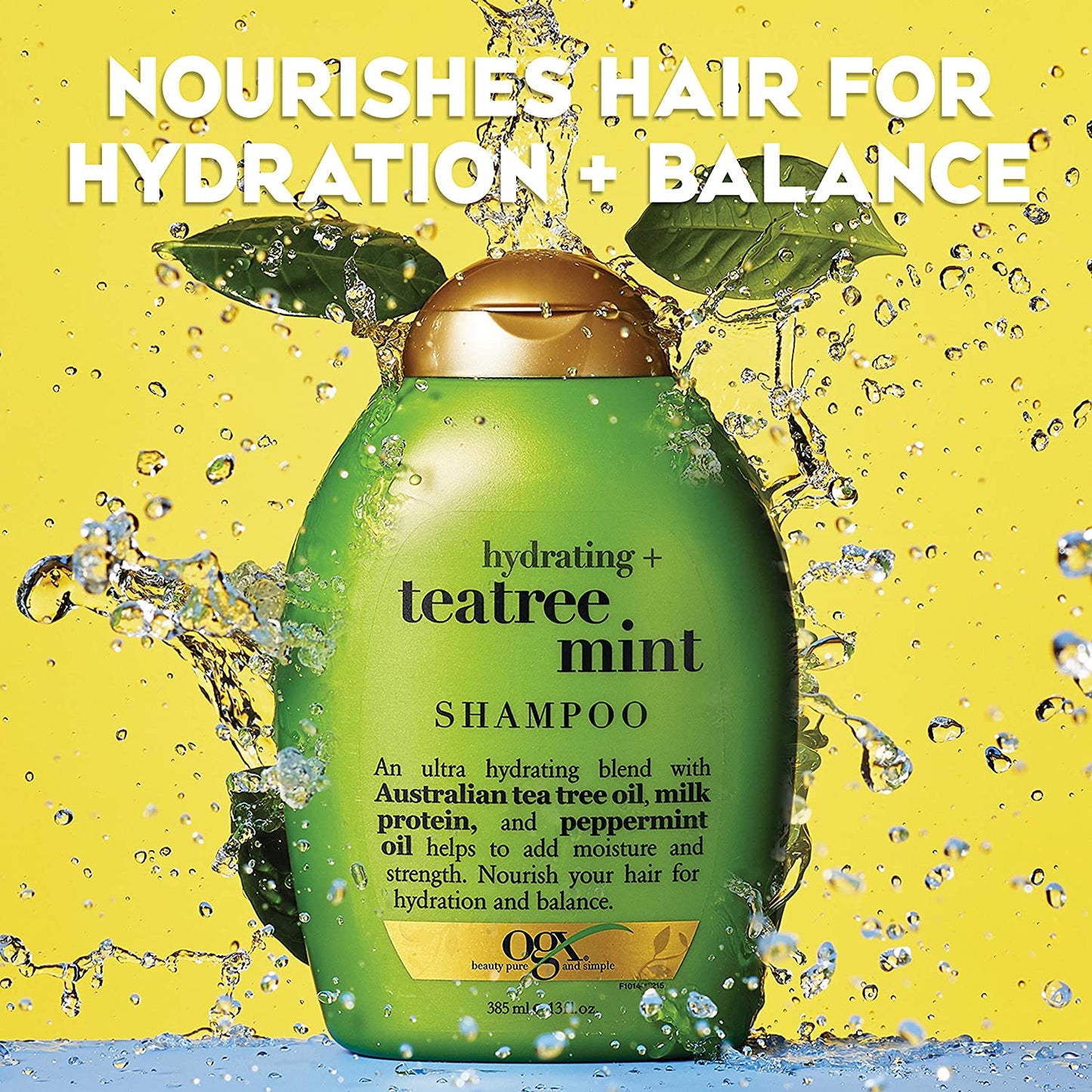 OGX Hydrating+ Tea Tree Mint Shampoo with Peppermint Oil & Milk Proteins, 13 fl.oz / 385ml