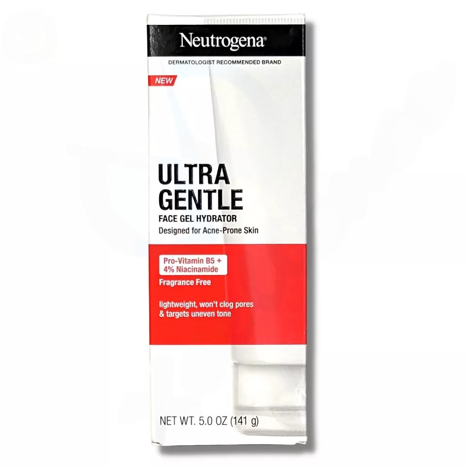 Neutrogena Ultra Gentle Face Gel Hydrator For Acne Prone Skin, Fragrance Free, 5.0 oz / 141g
