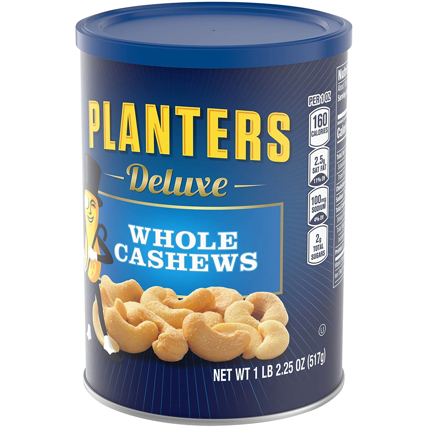 Planters Deluxe Lightly Salted Whole Cashews, 2.25 oz. 517g (Packaging May Vary)