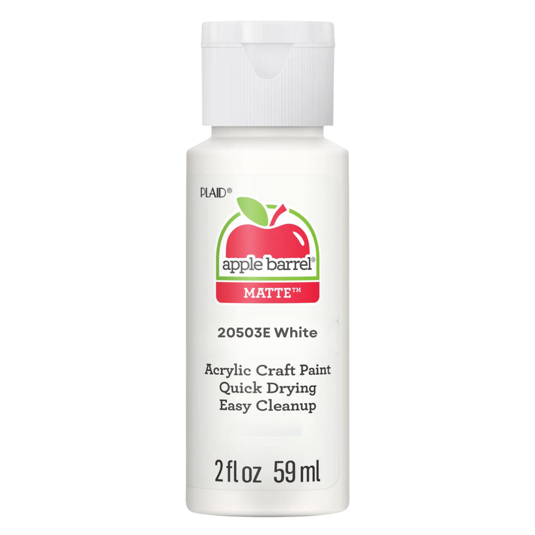 Apple Barrel Matte Acrylic Craft Paint (White 20503) 2 fl oz / 59ml