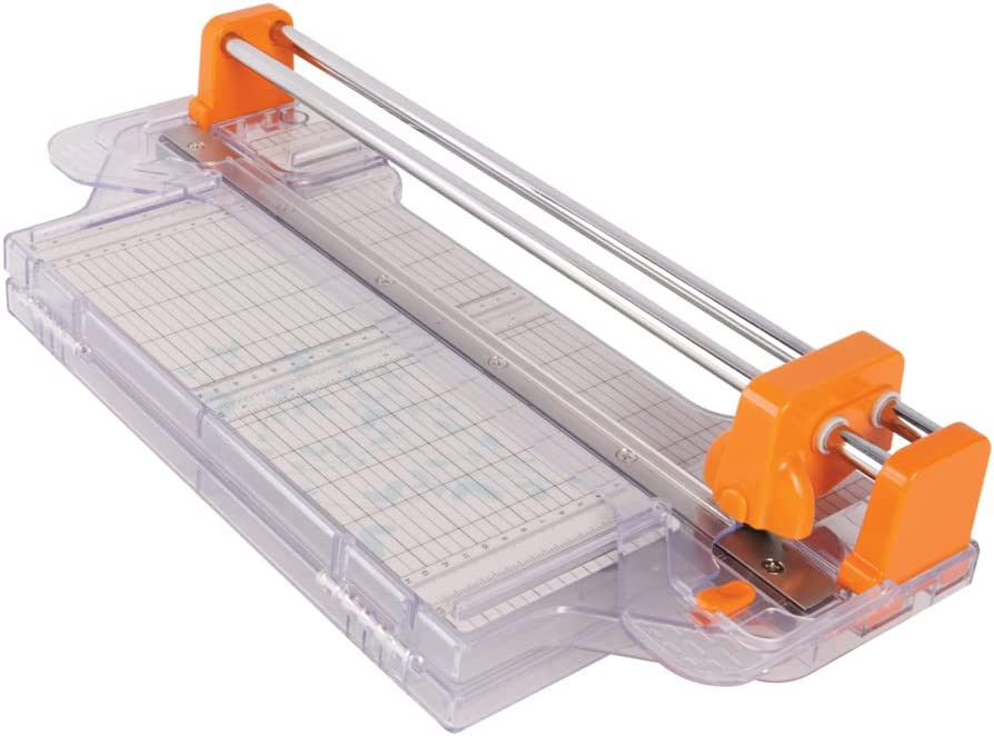 Fiskars ProCision Rotary Bypass Paper Trimmer 12" Cut Length Craft Paper And Mixed Media Cutter