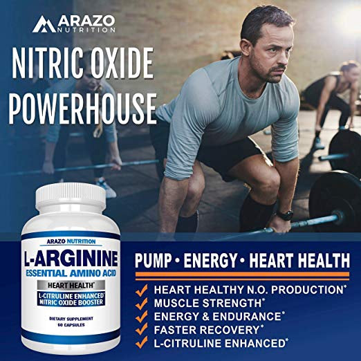 Arazo Nutrition Premium L Arginine  60 Capsules
