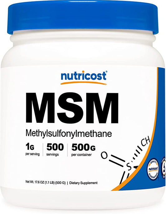 Nutricost Pure MSM Powder Methylsulfonylmethane 1g per serving Non- GMO Gluten Free 500 g