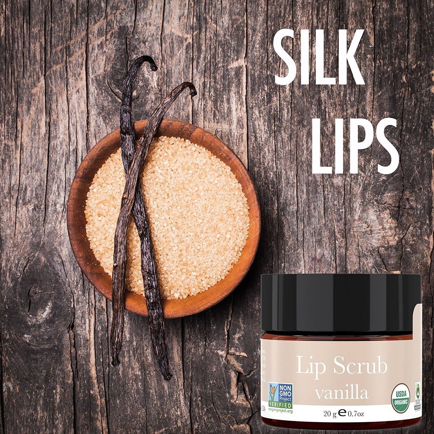 Beauty by Earth Organic Vanilla Sugar Lip Scrub, Exfoliator & Moisturizer, 20 g