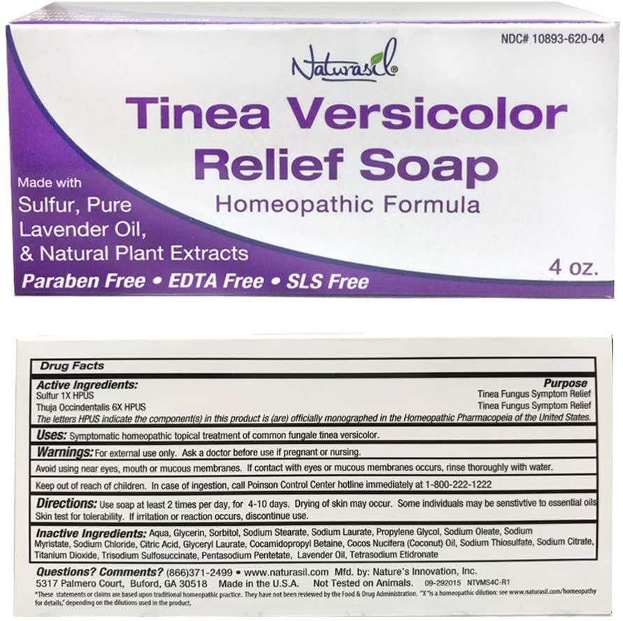 Naturasil Homeopathic Remedies Tinea Versicolor 10% Sulfur Soap 4 oz Bar NO BOX