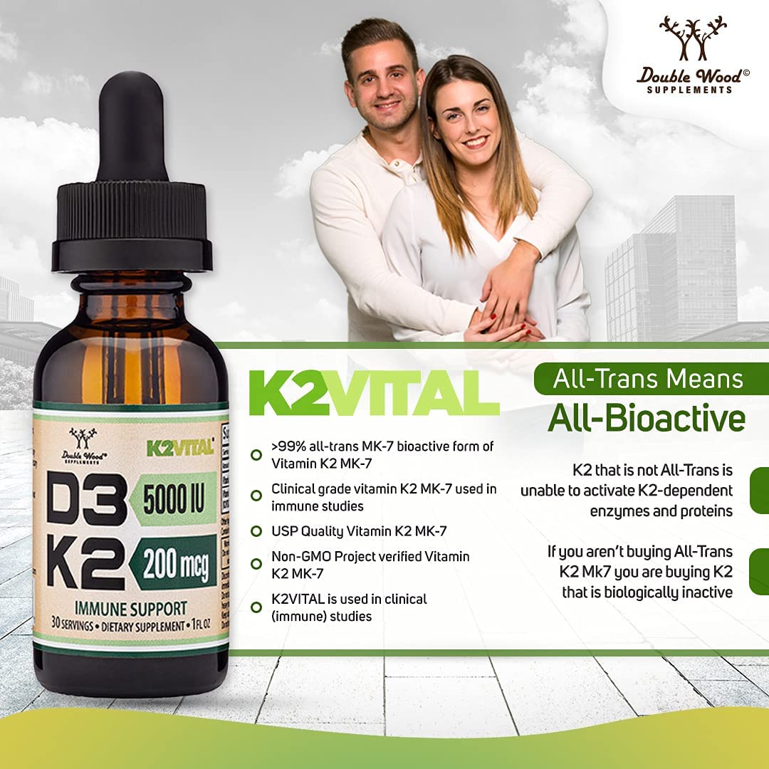 Double Wood K2 Vital D3 K2 Immune Support 1Fl Oz