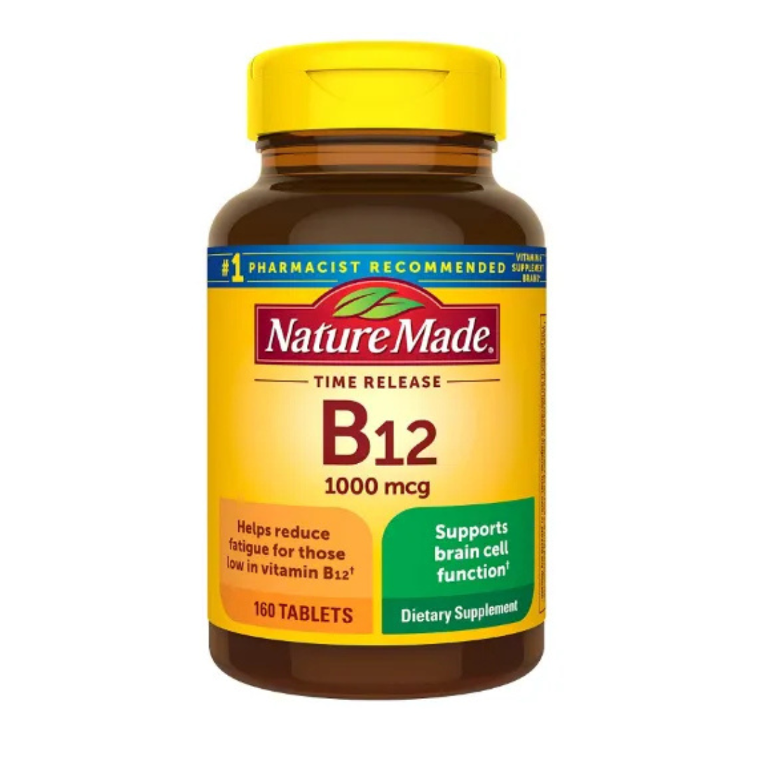 Nature Made Vitamin B12 1000 mcg. Timed Release Tablets Value Size 160 Ct