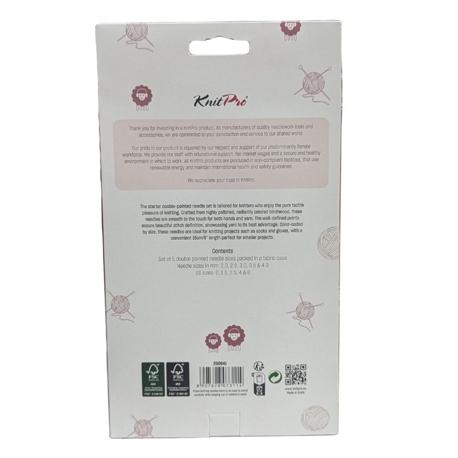 KnitPro Dreamz Starter Double Pointed Needle Set, 15 cm - (200641)