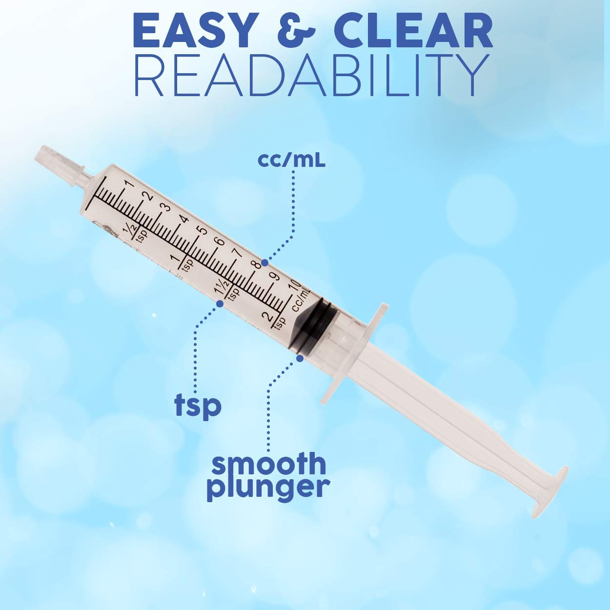 Care Touch 10ml Oral Syringe for Single Use with Covers, 15 Syringes