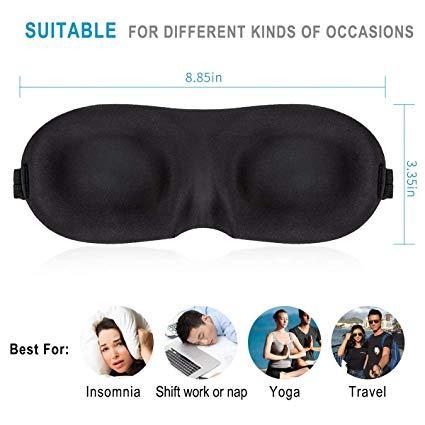 YIVIEW Sleep Mask Pack of 3 (Black & Blue & Purple)