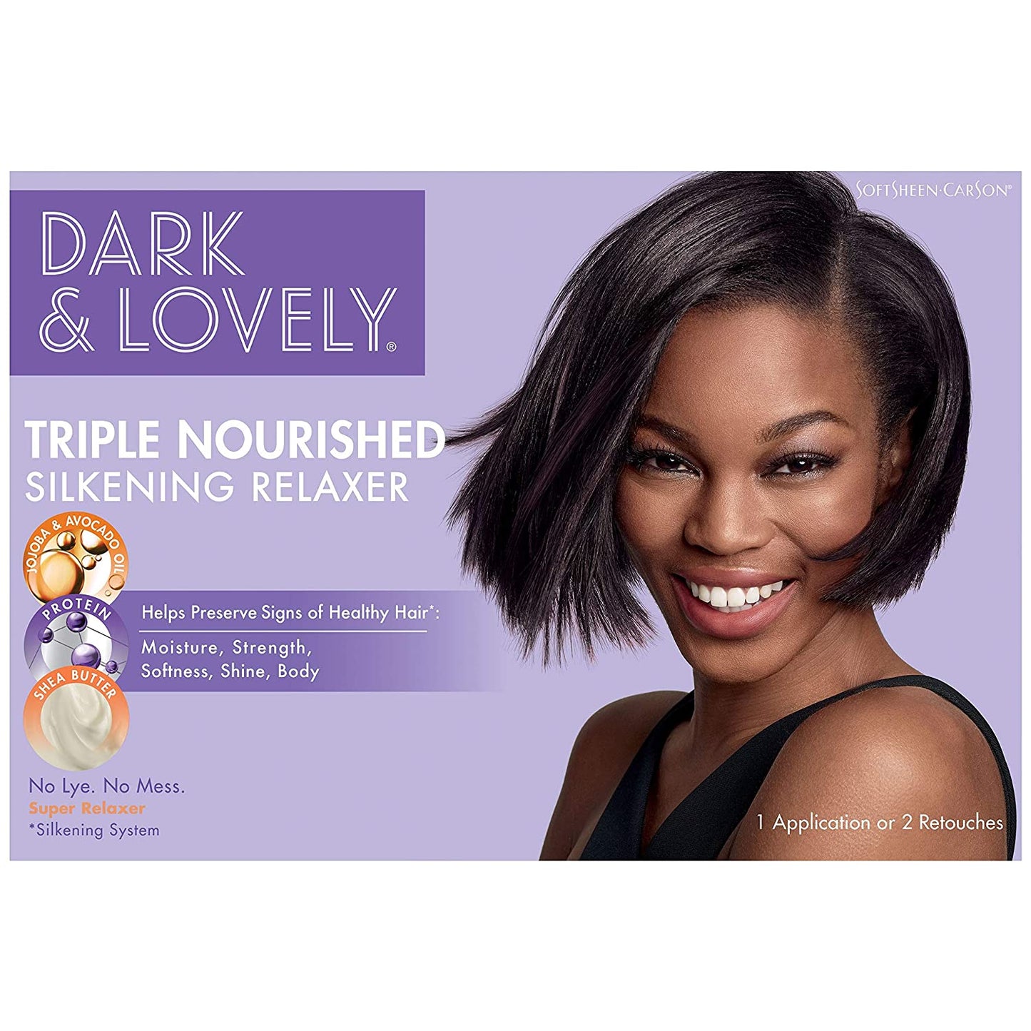 SoftSheen-Carson Dark & Lovely Triple Nourished Silkening Hair Relaxer, 1 Application or 2 Retouches