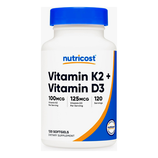 Nutricost Vitamin K2 + Vitamin D3 Supplement 120 Softgels