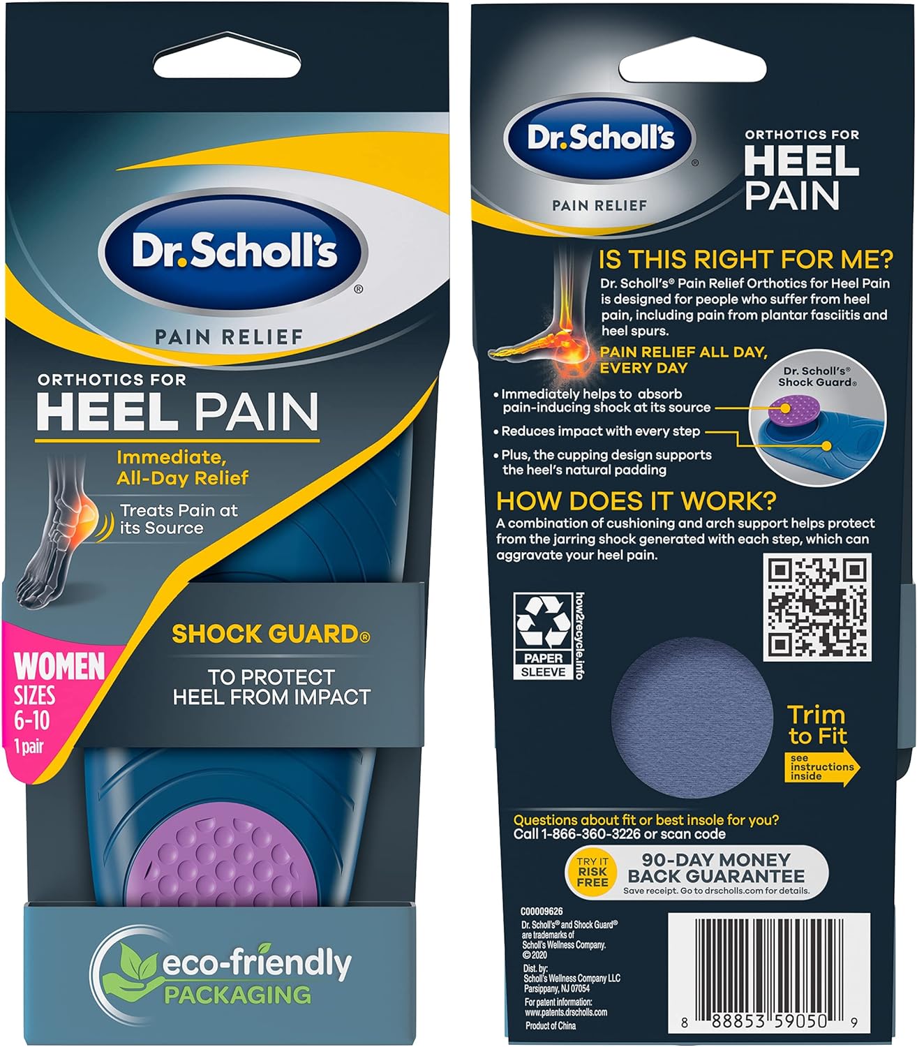 Dr. Scholl's Orthotics for Heel Pain, Women's 6-10 (1 Pair)