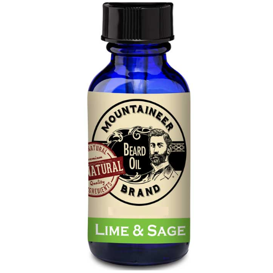 Mountaineer Brand 100% Natural Beard Oil Lime & Sage Scent, 2 fl.oz / 60ml
