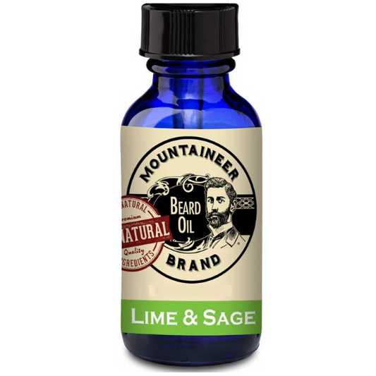 Mountaineer Brand 100% Natural Beard Oil Lime & Sage Scent, 2 fl.oz / 60ml