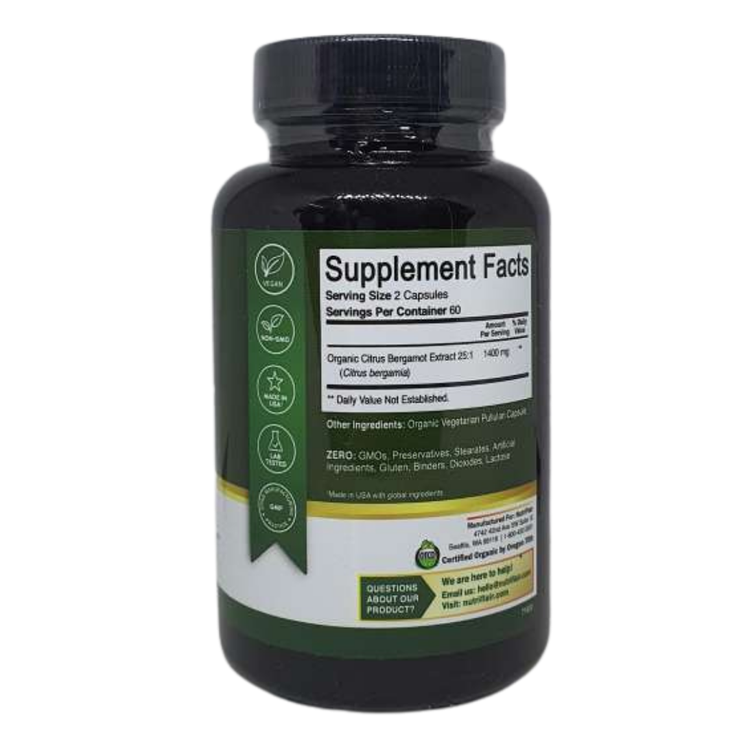 Nutriflair Organic Citrus Bergamot Extract 1400mg (120 Capsules)