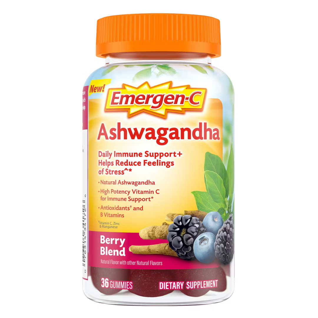 Emergen-C Ashwagandha Daily Immune Support, Berry Blend (36 Gummies)